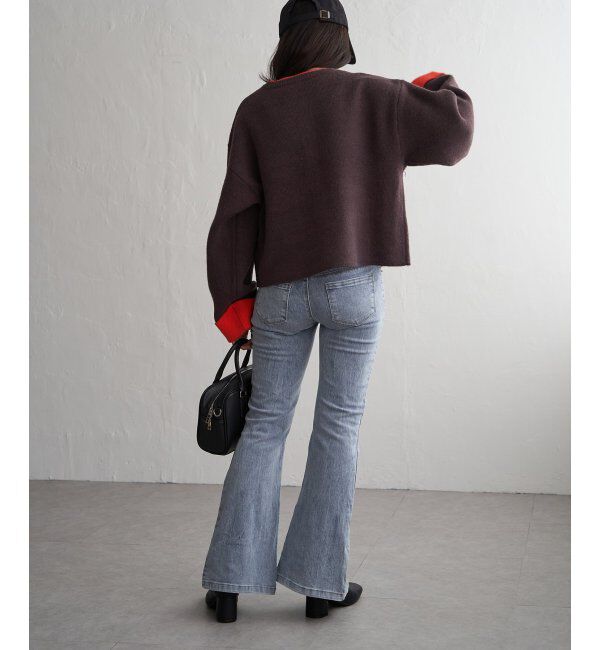 VENCE share style「アルパカタッチ配色カーディガン」|カーディガン|