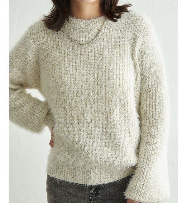 VENCE share style「6G片畦ラメシャギープルオーバー」|ニット・セーター|オフホワイト