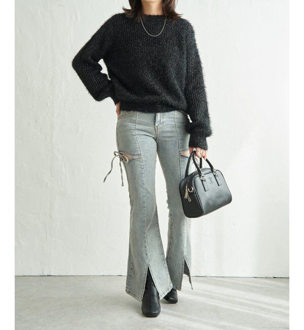 VENCE share style「6G片畦ラメシャギープルオーバー」|ニット・セーター|