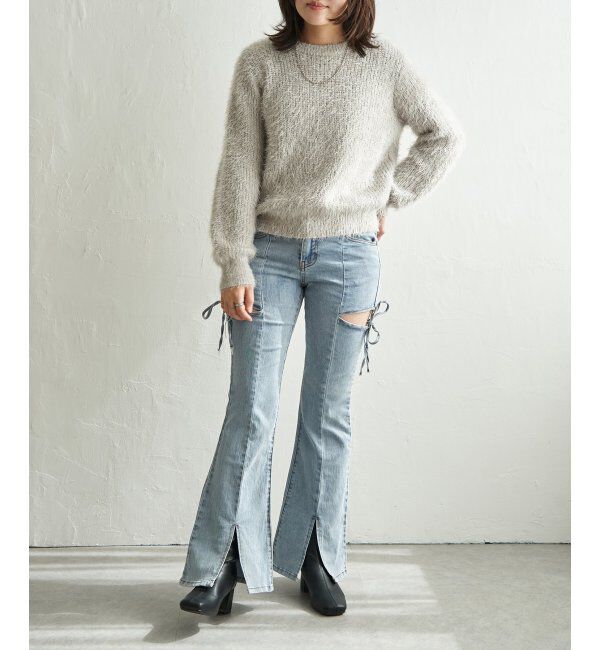 VENCE share style「6G片畦ラメシャギープルオーバー」|ニット・セーター|