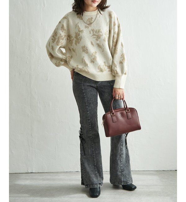 VENCE share style「フラワ－ジャガードプルオーバー」|ニット・セーター|