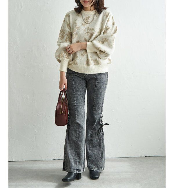 VENCE share style「フラワ－ジャガードプルオーバー」|ニット・セーター|