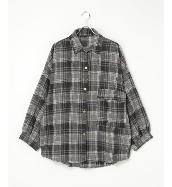 VENCE share style「起毛チェックオーバーシャツ」|シャツ・ブラウス|