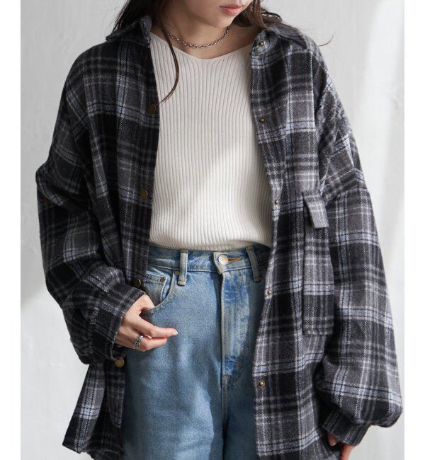 VENCE share style「起毛チェックオーバーシャツ」|シャツ・ブラウス|
