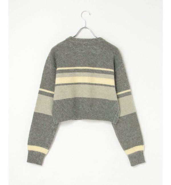 VENCE share style「ボーダークロッップドプルオーバー」|ニット・セーター|