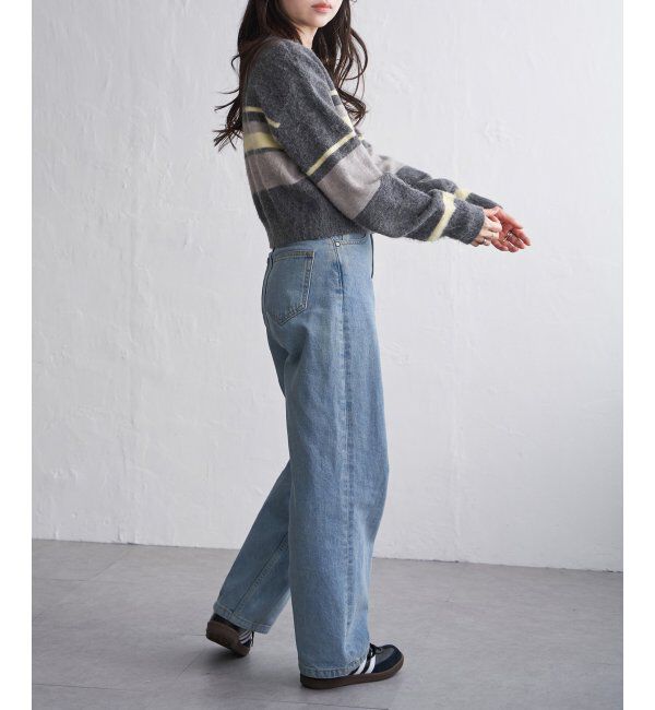 VENCE share style「ボーダークロッップドプルオーバー」|ニット・セーター|