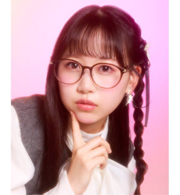  「Zoff｜FRUITS ZIPPER [松本かれん(まつもと かれん)ﾓﾃﾞﾙ] メガネ | フルーツジッパー 眼鏡 レンズ交換券付」|メガネ|濃ブラウン1