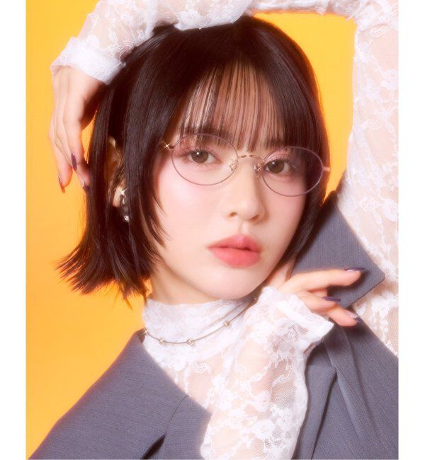  「Zoff｜FRUITS ZIPPER [鎮西寿々歌(ちんぜい すずか)ﾓﾃﾞﾙ] メガネ | フルーツジッパー 眼鏡 レンズ交換券付」|メガネ|薄ブラウン