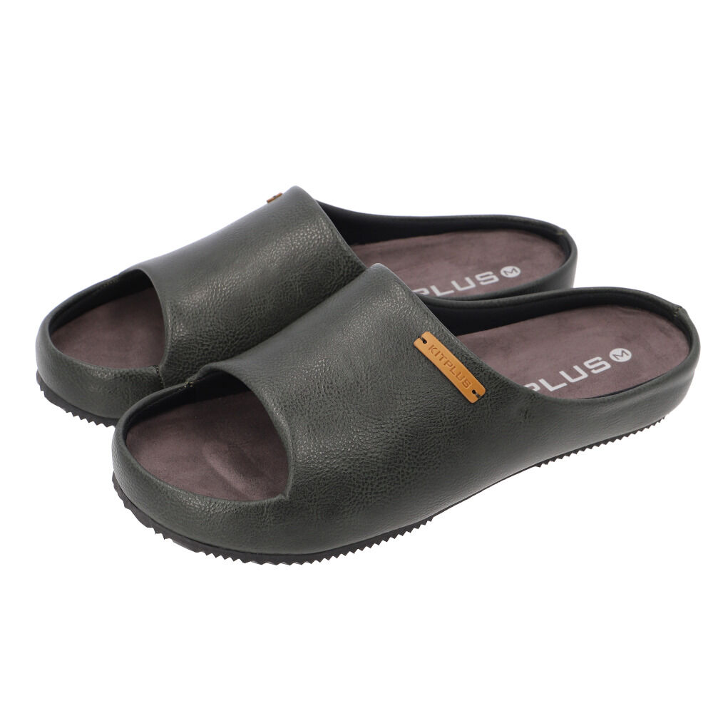 BACKYARD FAMILY「サンダル メンズ 通販 ルームシューズ コンフォートサンダル フェイクレザー レディース 前開き」|サンダル|グリーン2