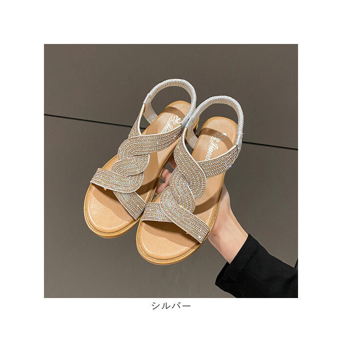 BACKYARD FAMILY「サンダル レディース かわいい 通販 ヒール ローヒール サマーサンダル 夏 夏用 ぺたんこ」|サンダル|