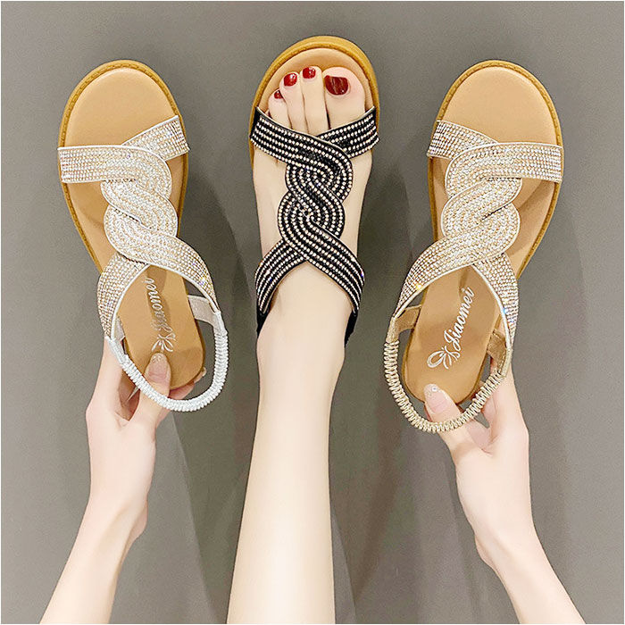 BACKYARD FAMILY「サンダル レディース かわいい 通販 ヒール ローヒール サマーサンダル 夏 夏用 ぺたんこ」|サンダル|