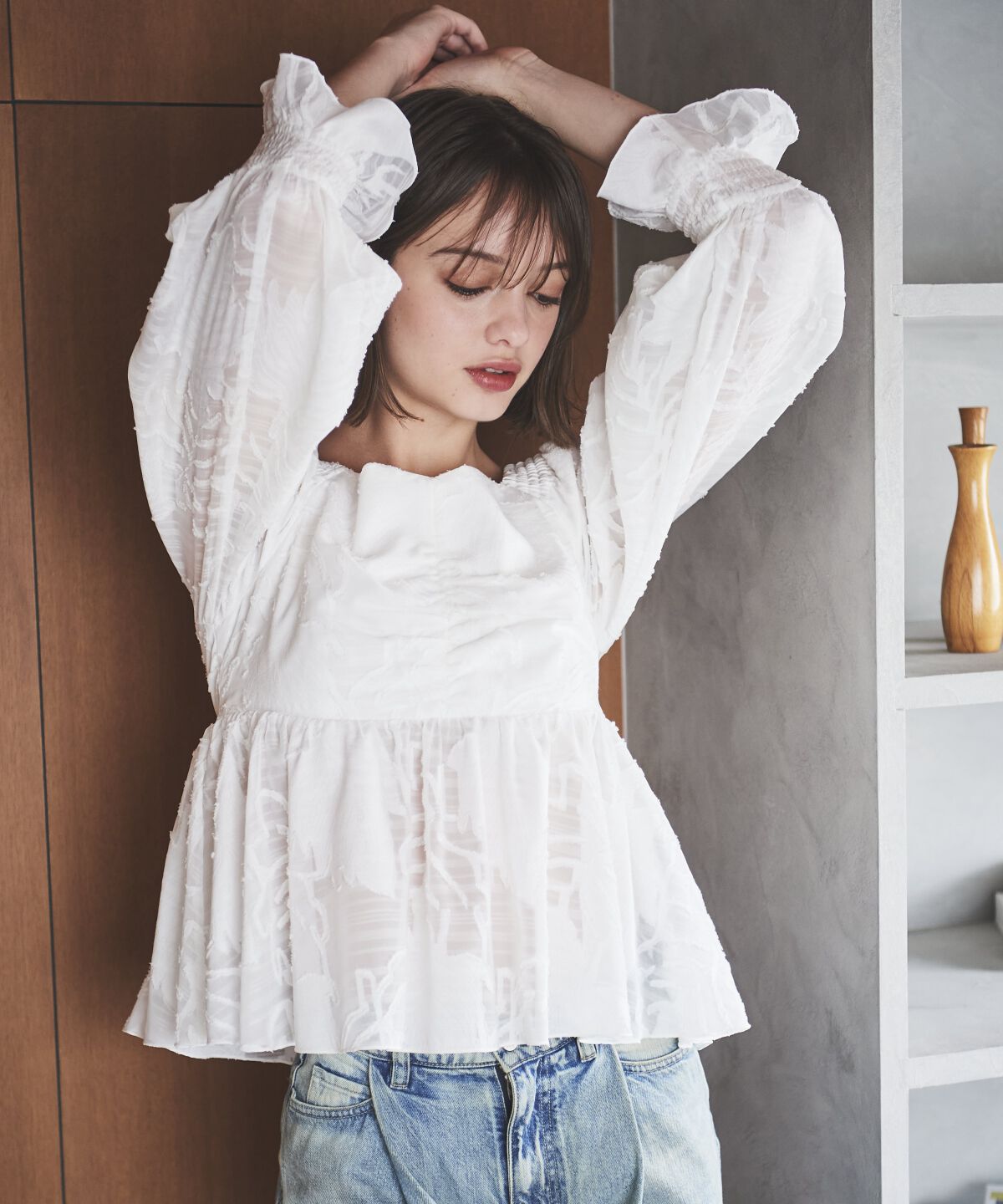 アンドクチュール「オパールシアーブラウス」|シャツ・ブラウス|