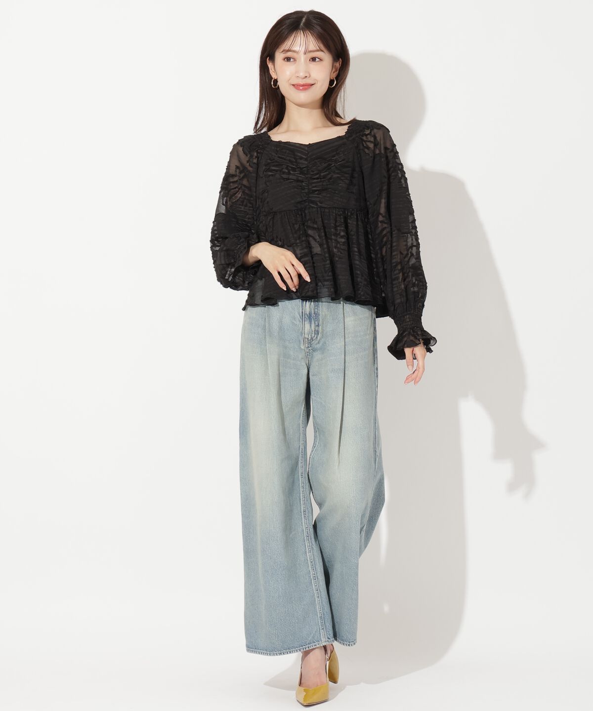 アンドクチュール「オパールシアーブラウス」|シャツ・ブラウス|