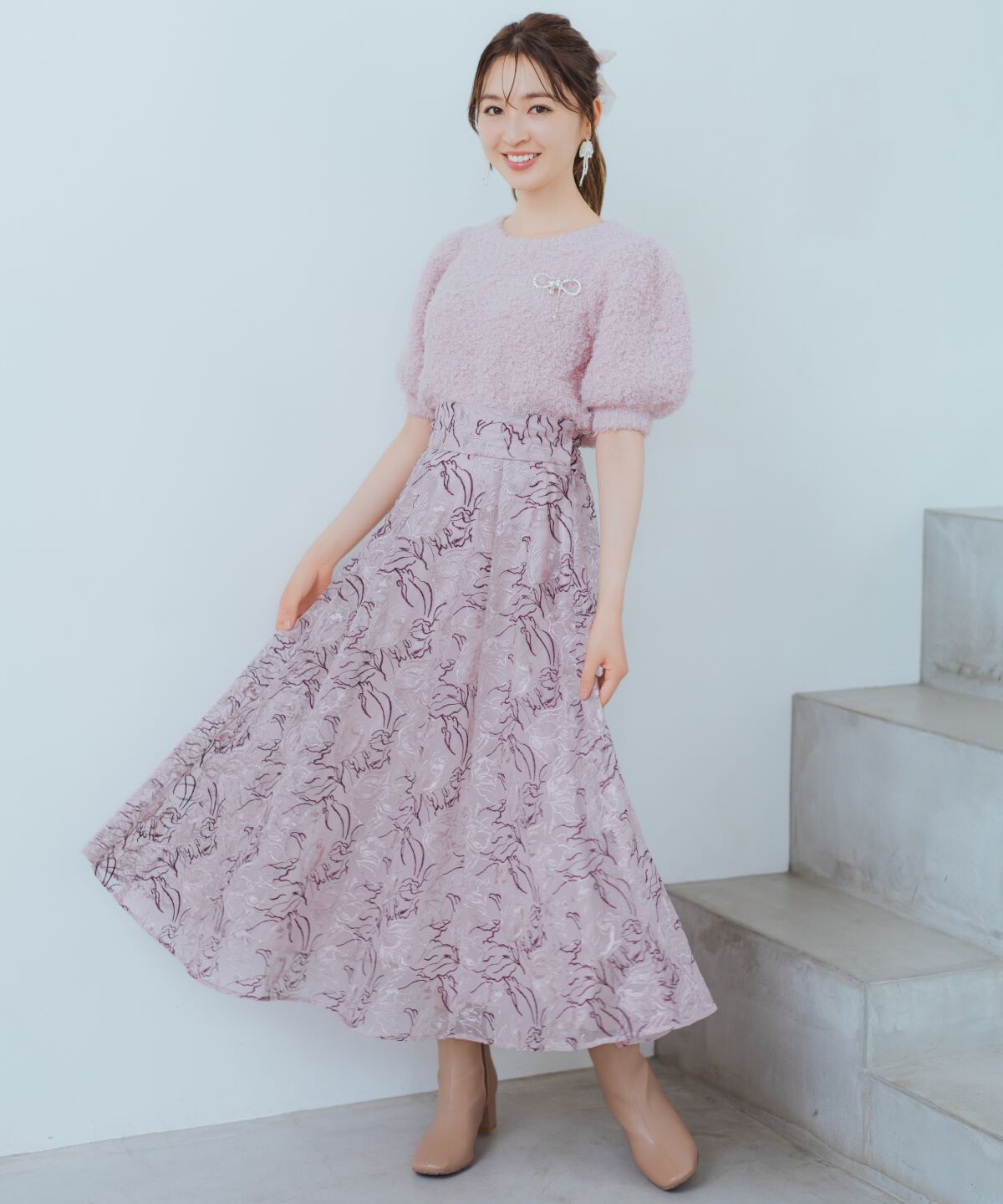 WILLSELECTION「チュールエンブロイダリーフレアスカート」|フレア|