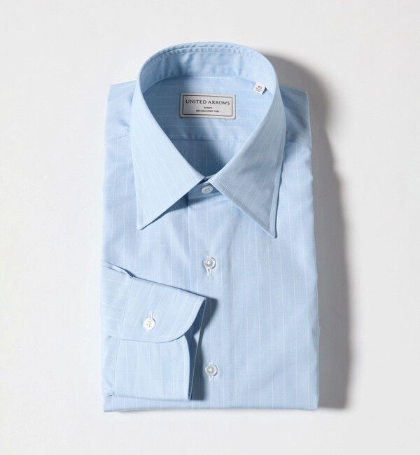 UNITED ARROWS「THOMAS MASON/トーマスメイソン エンドオンエンド ストライプ レギュラーカラー シャツ」|シャツ・ブラウス|LT.BLUE