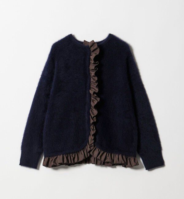 フォックスカシミヤ フリルコンビ カーディガン（UNITED ARROWS