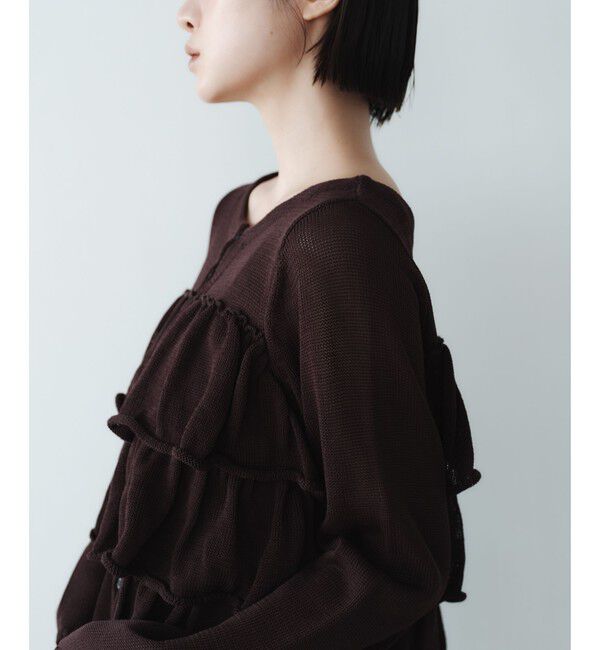 EMMEL REFINES「＜EMMEL REFINES＞EM HW ティアード フリル 2WAY ニット」|ニット・セーター|