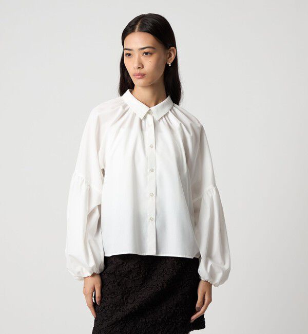 EMMEL REFINES「＜EMMEL REFINES＞EM ソデボリューム ミニエリ シャツ」|シャツ・ブラウス|