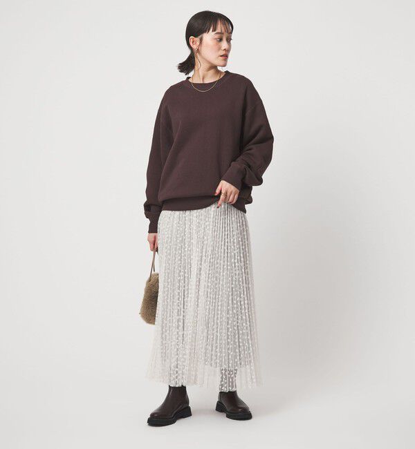 UNITED ARROWS green label relaxing「［size SHORT/TALLあり］2WAY チュール プリント プリーツ スカート」|フレア|