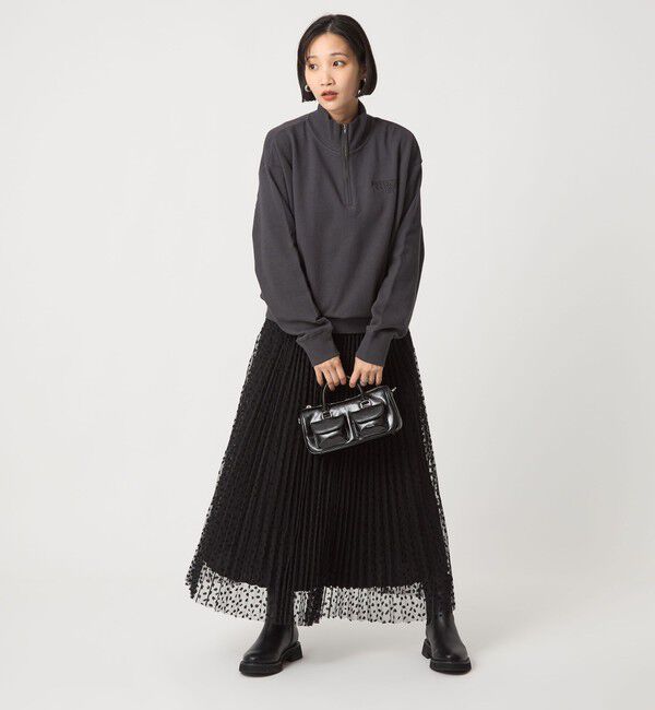 UNITED ARROWS green label relaxing「［size SHORT/TALLあり］2WAY チュール プリント プリーツ スカート」|フレア|