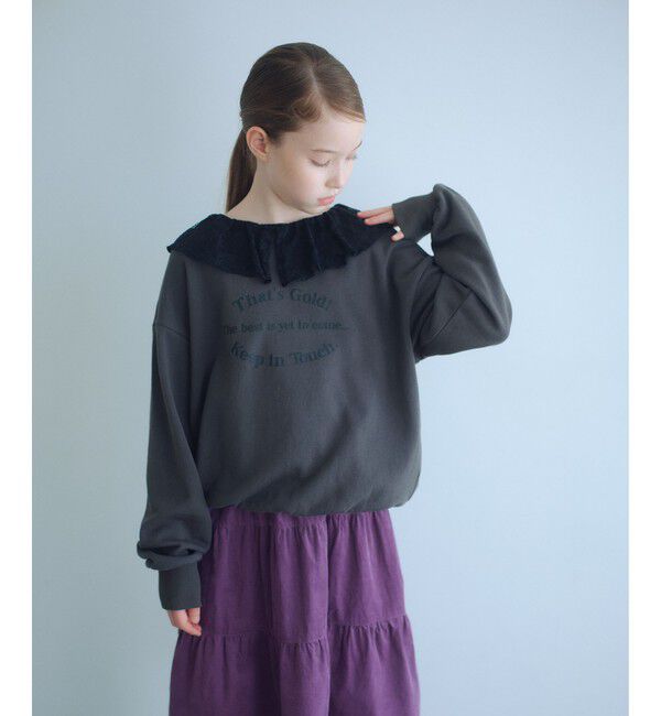 UNITED ARROWS green label relaxing「レースエリ 裏毛プルオーバー / キッズ  100cm-160cm」|スウェット・ジャージ|DK.GRAY