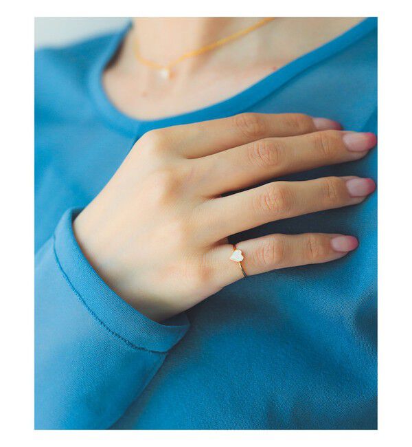 Ray BEAMS 「プチ エポ ハート ピンキーリング」|リング|PEARL_WHITE