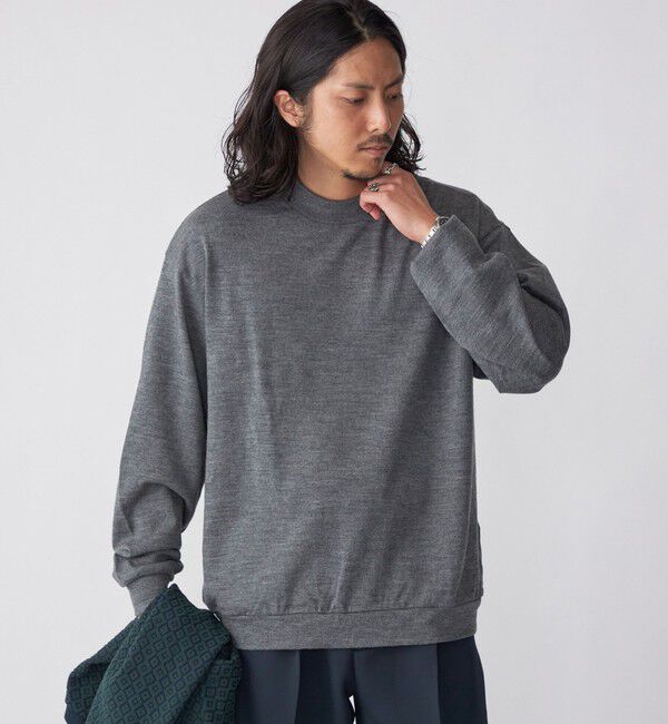 SHIPS「SHIPS: 〈抗菌消臭〉 ミルドウール ジャージー モックネック 長袖 ニットソー」|Tシャツ・カットソー|