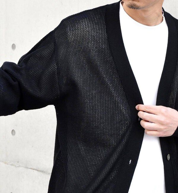 SHIPS any「SHIPS any: 〈洗濯機可能〉シアー ニット Vネック ボタン カーディガン◇」|カーディガン|