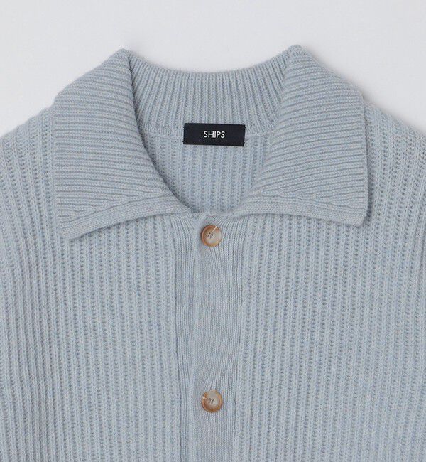 SHIPS「SHIPS: SOLOTEX(R) 畔編み ポロ ニット カーディガン」|カーディガン|