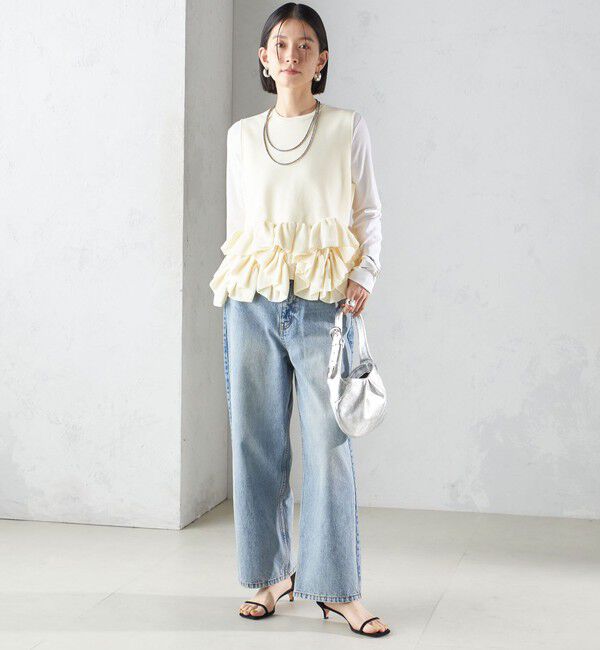 SHIPS for women「〈手洗い可能〉ペプラム フリル 2WAY ベスト」|ベスト・ジレ|