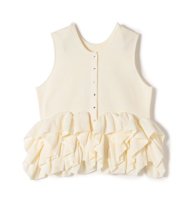 SHIPS for women「〈手洗い可能〉ペプラム フリル 2WAY ベスト」|ベスト・ジレ|