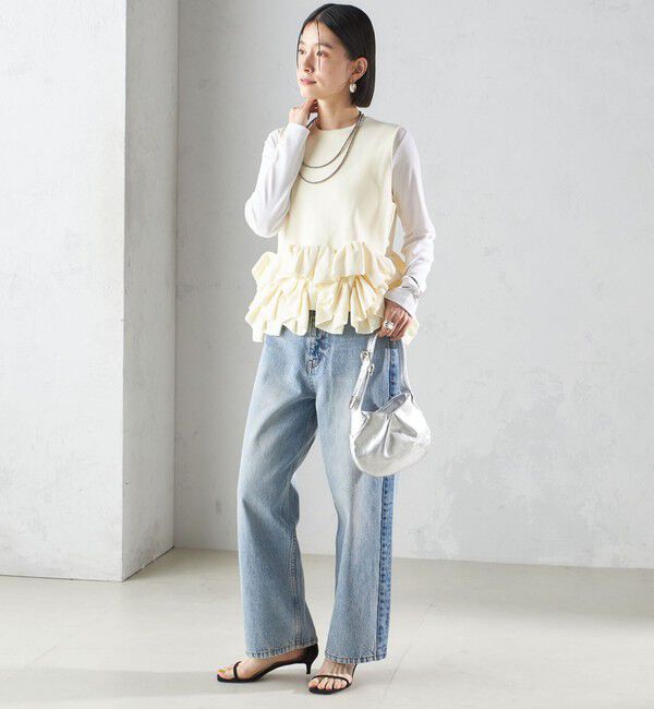 SHIPS for women「〈手洗い可能〉ペプラム フリル 2WAY ベスト」|ベスト・ジレ|