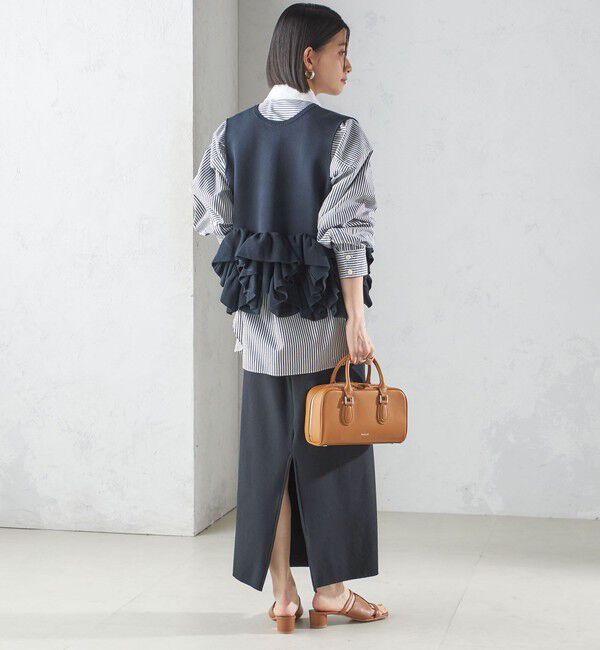 SHIPS for women「〈手洗い可能〉ペプラム フリル 2WAY ベスト」|ベスト・ジレ|