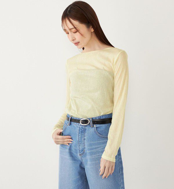 SHIPS Colors 「SHIPS Colors:〈洗濯機可能〉シアー テレコ ボートネック インナー」|Tシャツ・カットソー|クリーム