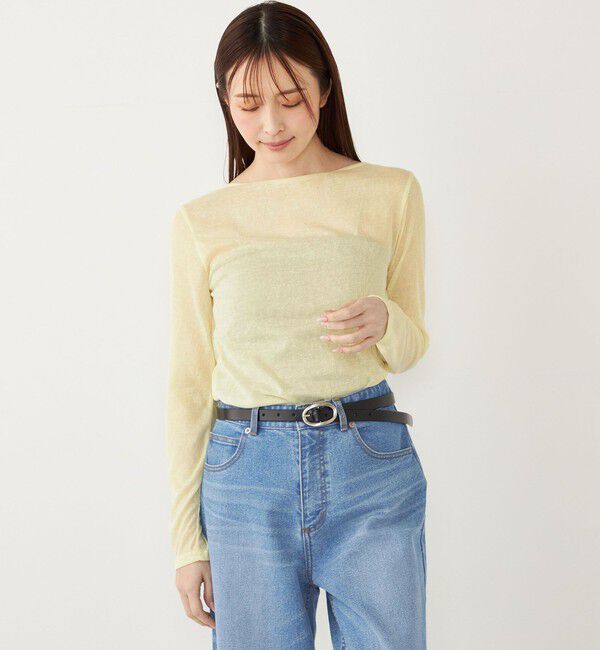 SHIPS Colors 「SHIPS Colors:〈洗濯機可能〉シアー テレコ ボートネック インナー」|Tシャツ・カットソー|