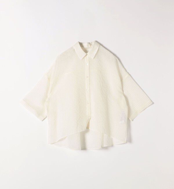 quaranciel「quaranciel:〈手洗い可能〉シアー ストライプ ボーダー ビッグ シャツ」|シャツ・ブラウス|