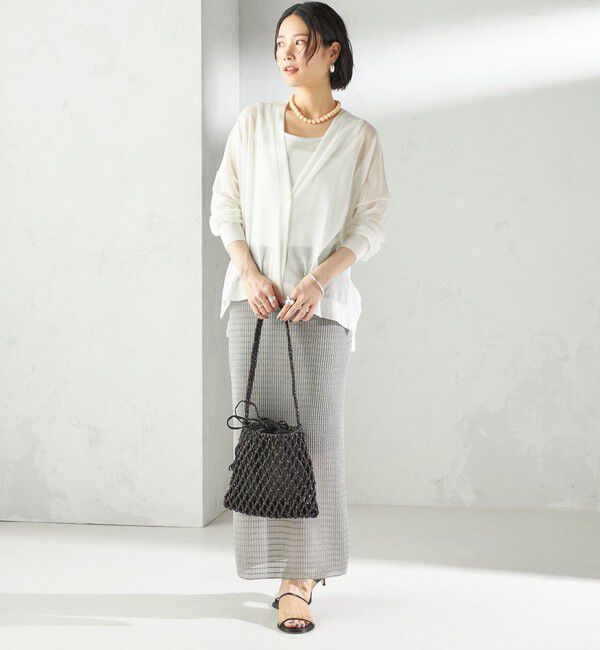 SHIPS for women「〈手洗い可能〉18G コットン ナイロン Vネック 1 ボタン カーディガン」|カーディガン|