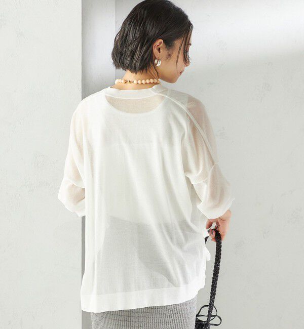 SHIPS for women「〈手洗い可能〉18G コットン ナイロン Vネック 1 ボタン カーディガン」|カーディガン|