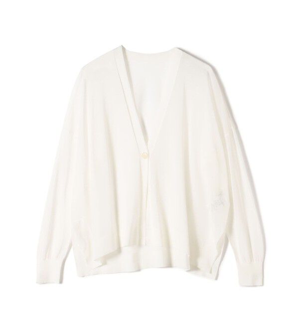SHIPS for women「〈手洗い可能〉18G コットン ナイロン Vネック 1 ボタン カーディガン」|カーディガン|