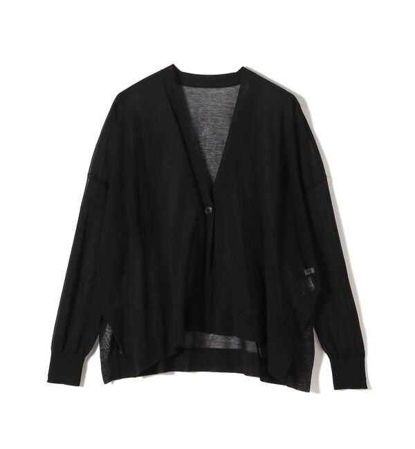 SHIPS for women「〈手洗い可能〉18G コットン ナイロン Vネック 1 ボタン カーディガン」|カーディガン|