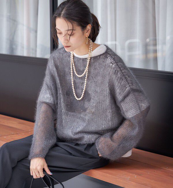 SHIPS for women「モヘヤ メッシュ プルオーバー」|ニット・セーター|