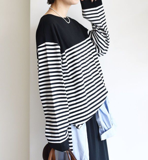 SHIPS for women「【WEB限定】〈洗濯機可能〉ビッグ バスク シャツ」|Tシャツ・カットソー|