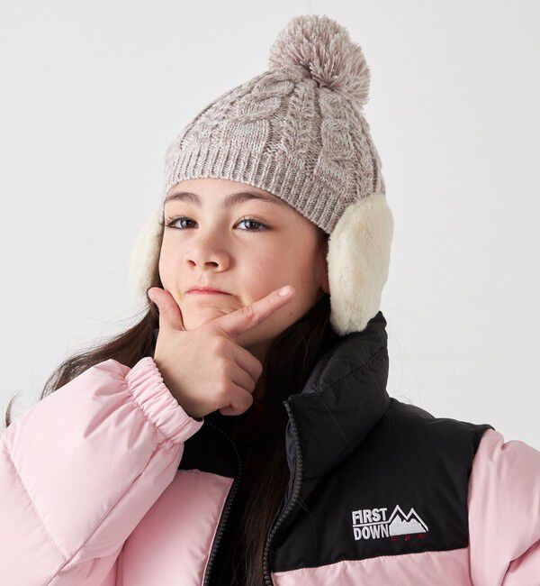 SHIPS any「SHIPS any: ポンポン イヤーマフ ニット キャップ<KIDS>◇」|ニット帽|