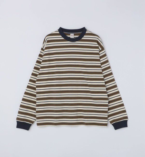 SHIPS「【SHIPS別注】AIRTOWNE: マルチ ボーダー ロングスリーブ Tシャツ」|Tシャツ・カットソー|