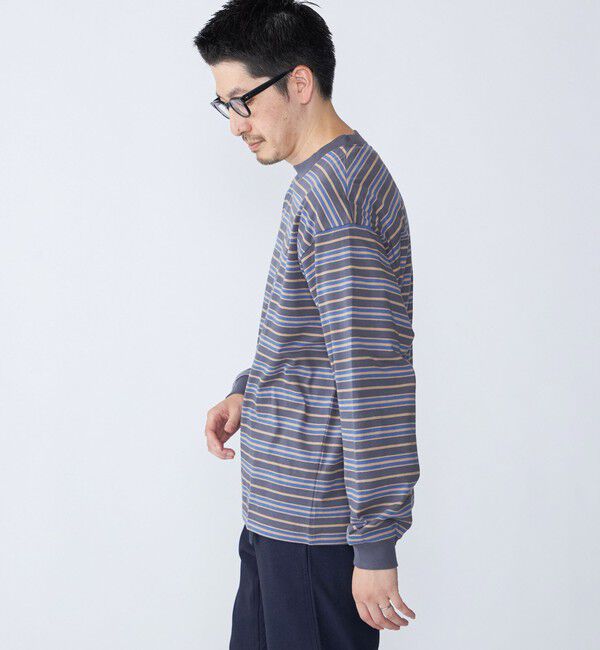SHIPS「【SHIPS別注】AIRTOWNE: マルチ ボーダー ロングスリーブ Tシャツ」|Tシャツ・カットソー|