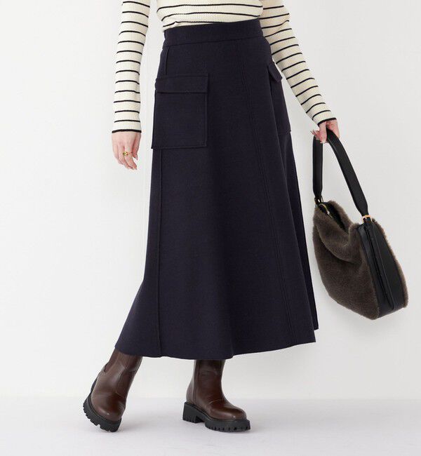 SHIPS Colors 「SHIPS Colors:〈手洗い可能〉ジャージーメルトン ポケット フレアスカート2◇」|フレア|