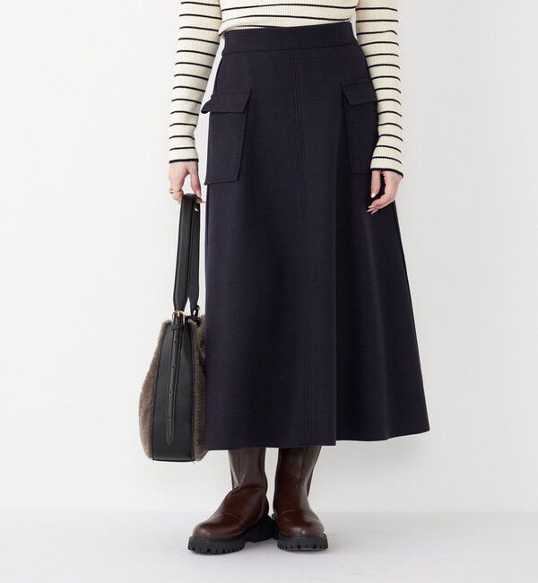 SHIPS Colors 「SHIPS Colors:〈手洗い可能〉ジャージーメルトン ポケット フレアスカート2◇」|フレア|