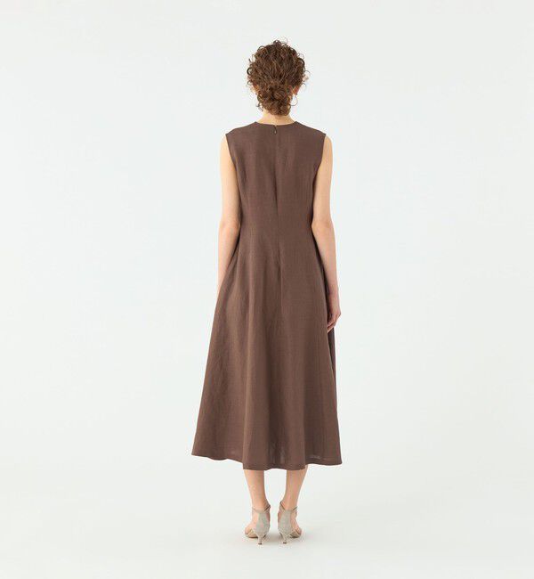 TOMORROWLAND collection「スムースリネン キーネックフレアワンピース」|ワンピース|