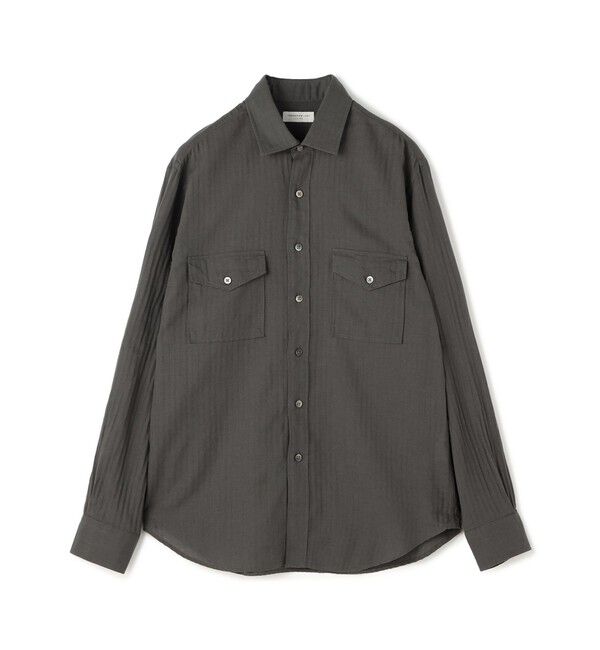 TOMORROWLAND MENS「コットンウールボイル ダブルポケットシャツ」|シャツ・ブラウス|17 チャコールグレー