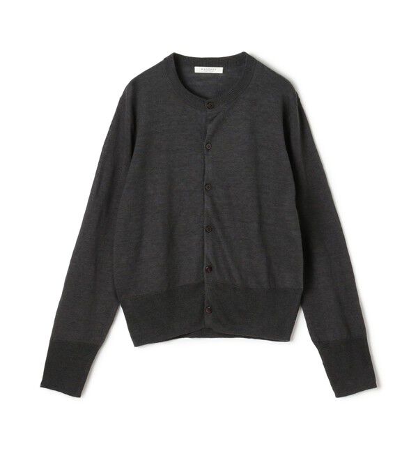 MACPHEE「プレーンリネン クルーネックカーディガン」|カーディガン|17 チャコールグレー